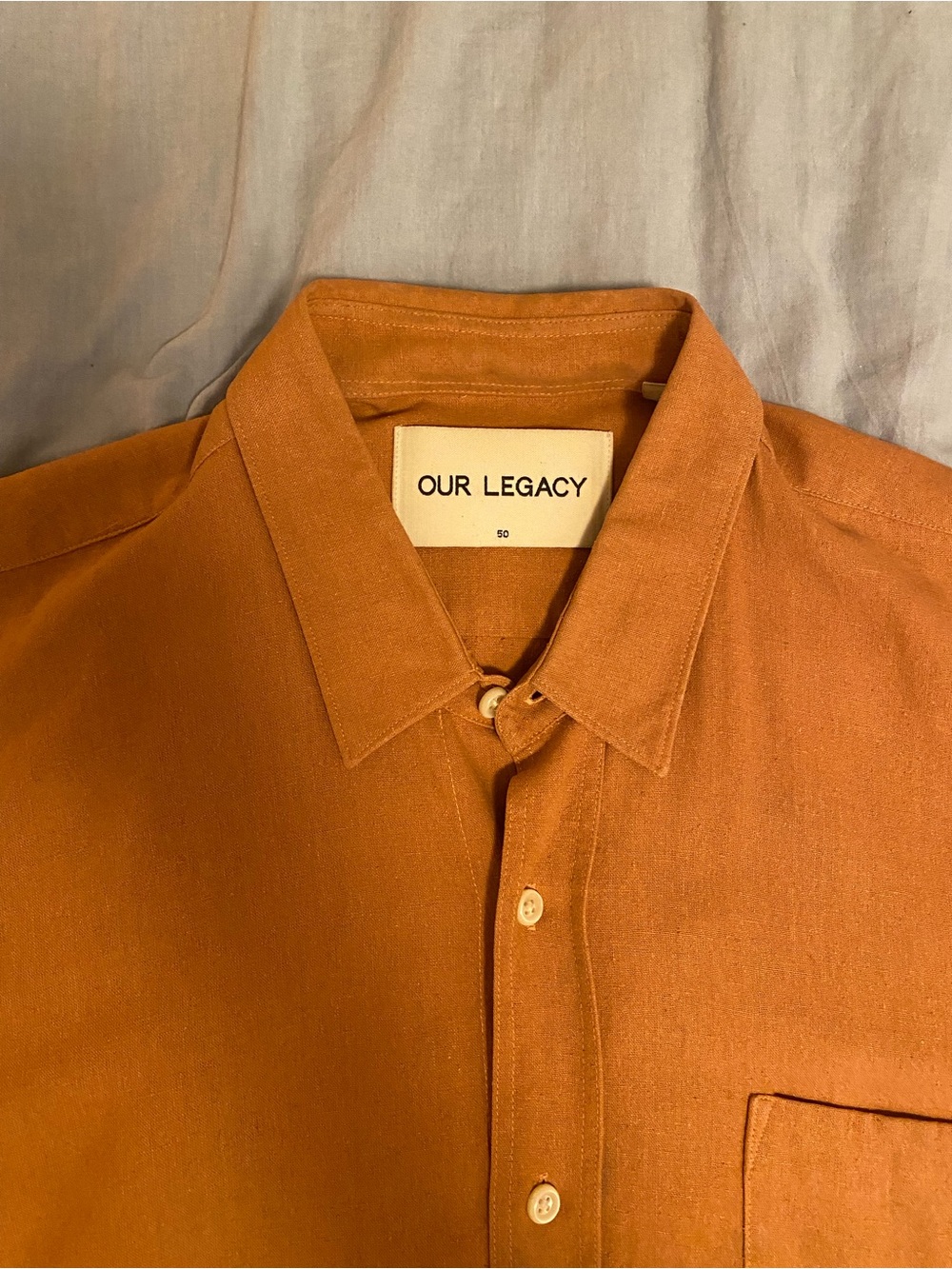Our Legacy Raw Silk Collared Button-Down Shirt